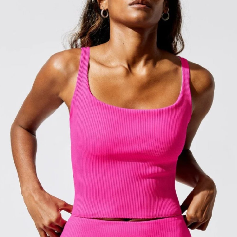 Carbon 38 Ribbed Neon Pink Tank Size Medium